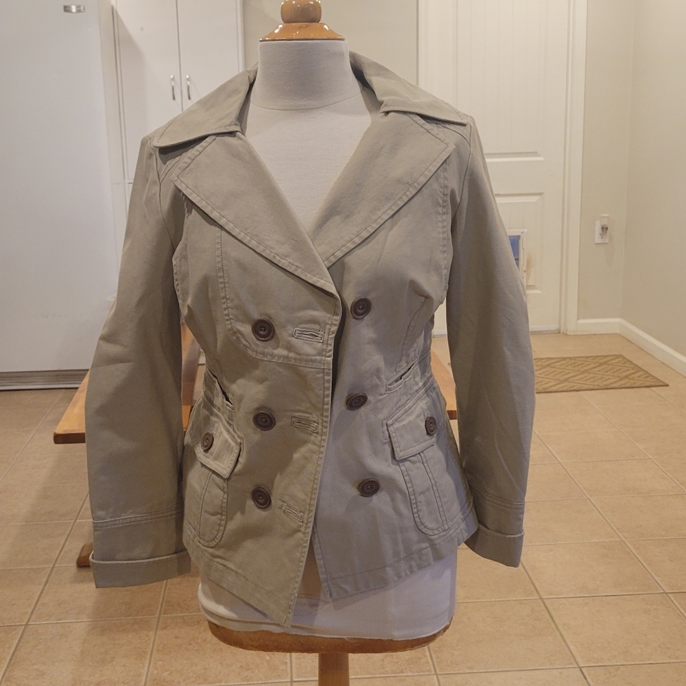 🌆EUC~ INDIGO PALMS  PEA COAT